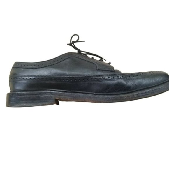 VTG FLORSHEIM ROYAL IMPERIAL Men\'s V-Cleat Black Wing Tips Size 9.5 D Medium main image 4